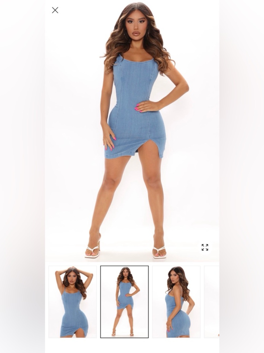 Fashion Nova Light Blue Mini Dress